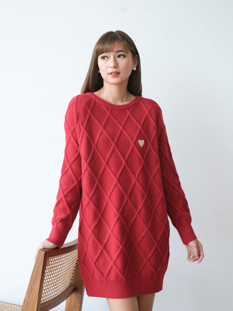 Ainsley sweater dress red