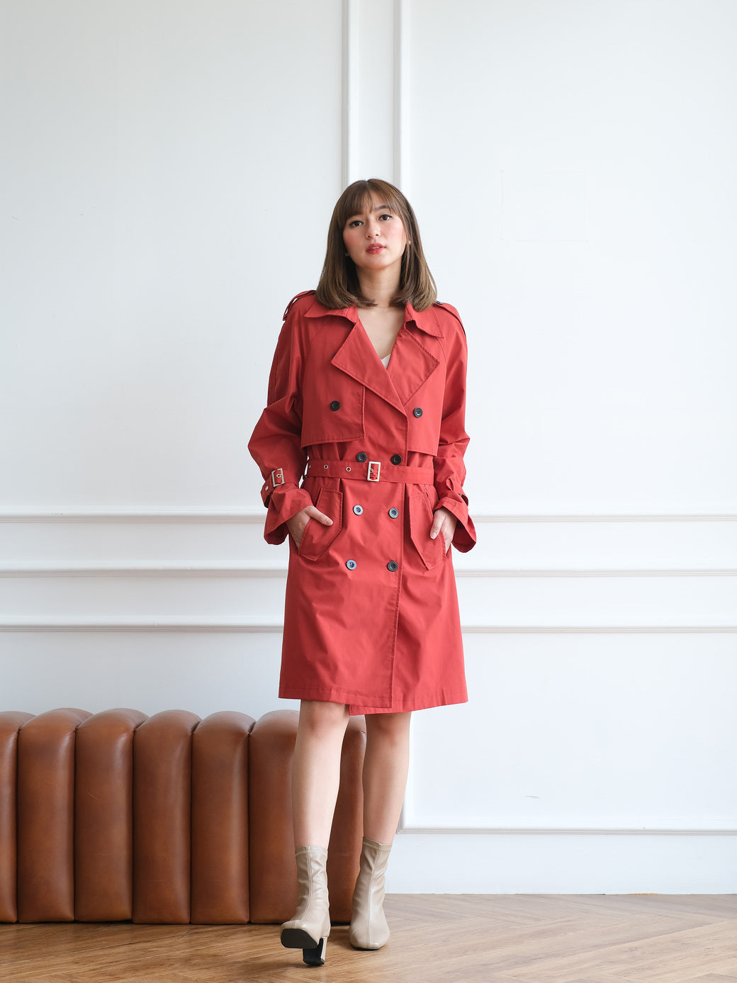 Eloise Trench Coat Red